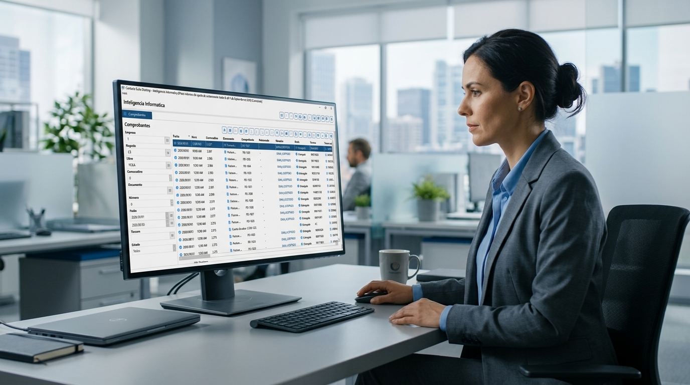 Contador y director financiero gestionando la contabilidad con Centuria Suite